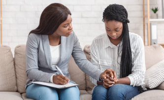 african young woman doing counseling