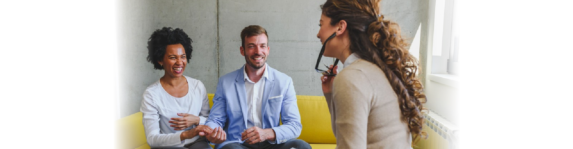 married couple talking to therapist